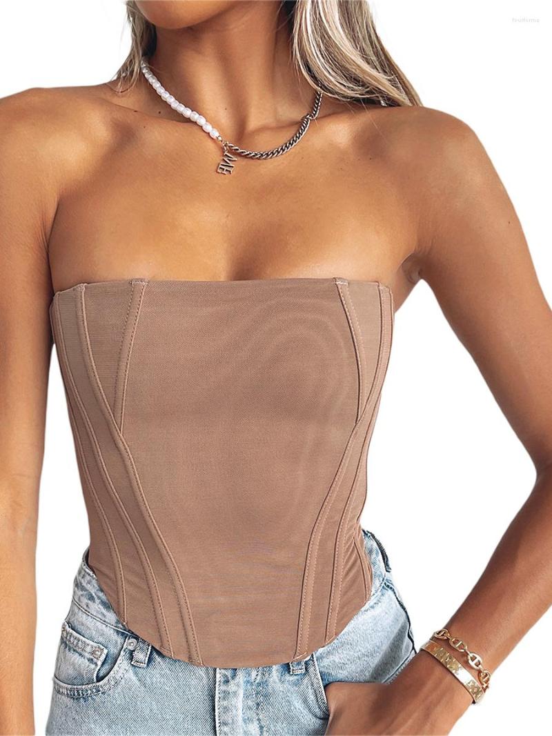 

Women' Tanks Women Sleeveless Strapless Off Shoulder Casual Party Irregular Hem Crop Tops Summer Solid Color Short Vest, Black