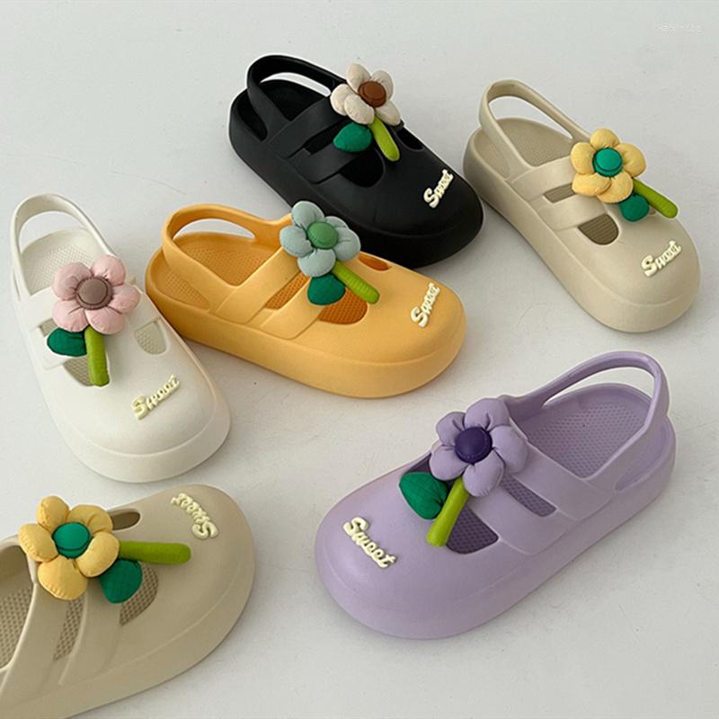 

Sandals Summer Women Back Strap Cute Style Thick Sole Shoes Platform Female Beach Casual Flats 2023, Beige