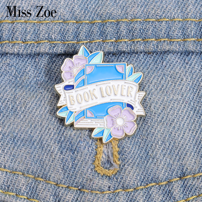

Bookworm Enamel Pins Custom Floral Book Lover Brooches Lapel Badges I Love Reading Jewelry Gift for Kids Friends