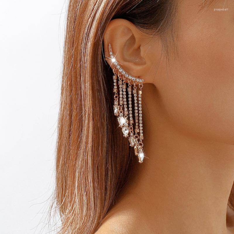 

Dangle Earrings Geometric Zircon Earring Woman Tassel Stud For Women Party European Fashion Elegant Accesorios Luxury Ladies Jewelry