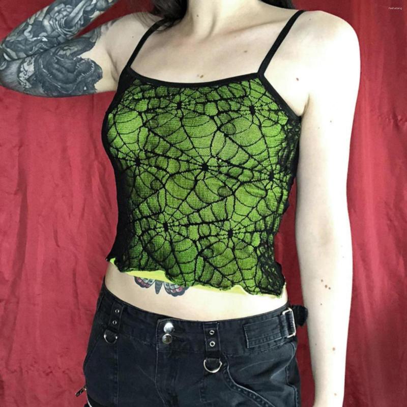 

Women' Tanks Green Lace Crop Sexy Y2k Black Basic Top Spaghetti Women For Strap Aesthetic Tank Fairy Girls Tops Camisole Gothic Grunge
