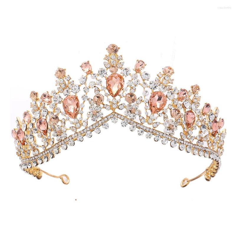 

Hair Clips Charmelry Champagne Crystal Tiaras Queen Bride Crowns Bridal Wedding Fashion Jewelry Party Accessories 2023