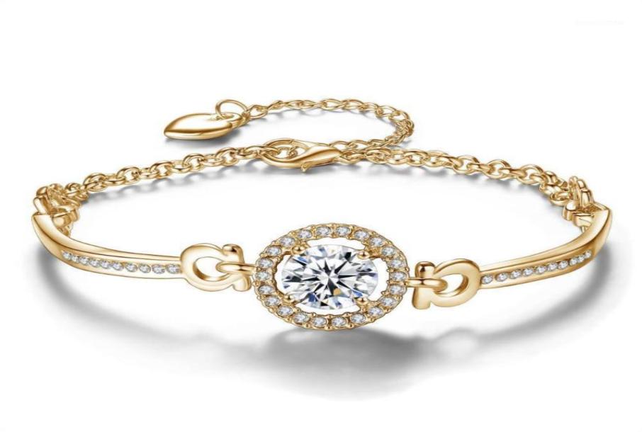 

Other Bracelets Fashion Full Bling Zircon Diamonds Gemstones Bangle Chain For Women Gold amp White Silver Color Jewelry Bijoux G8832852