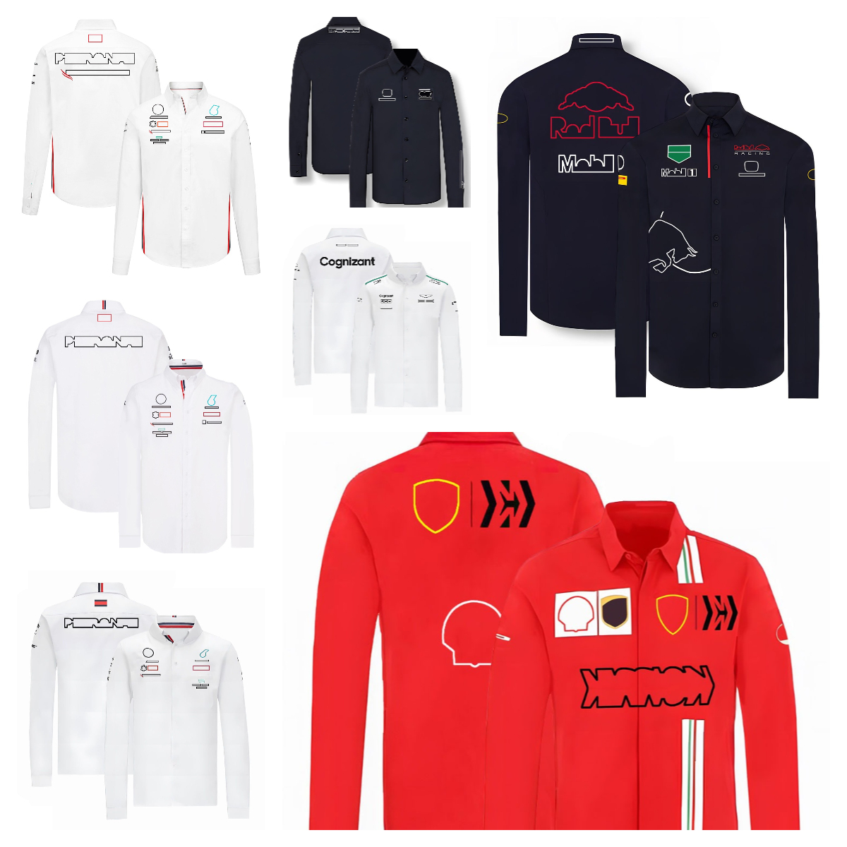 

F1 racing suit long sleeve team lapel shirt men's new lapel shirt POLO shirt men's customization