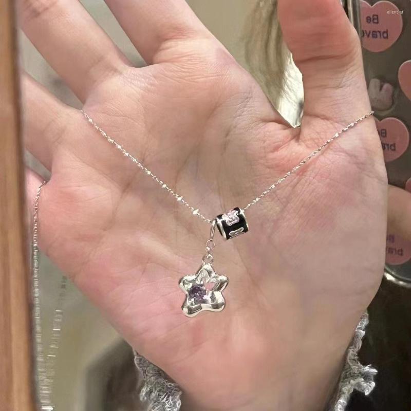 

Chains Hollow Out Stars Stainless Steel Pendant Necklace Simple Silver Color For Women Trendy Party Jewelry