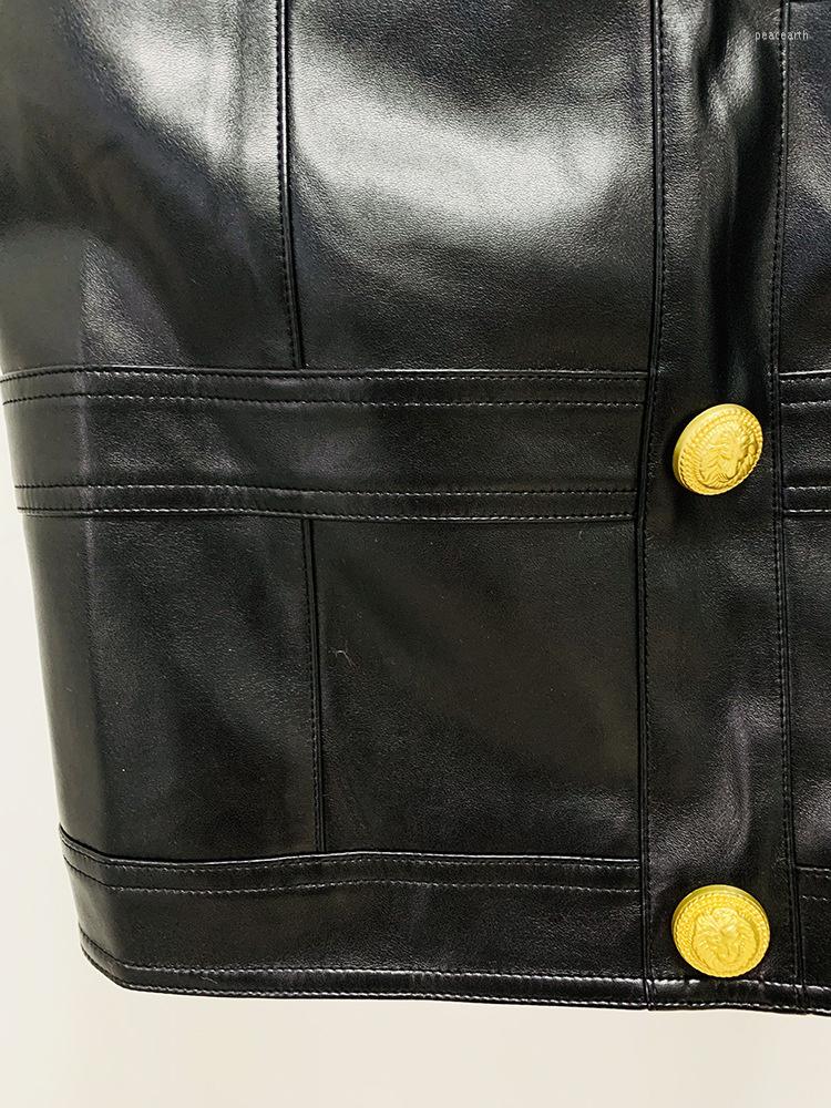 

Skirts Summer 2023 Fashion Lion Dutton Patchwork Buttock Leather Skirt Wholesale, Black