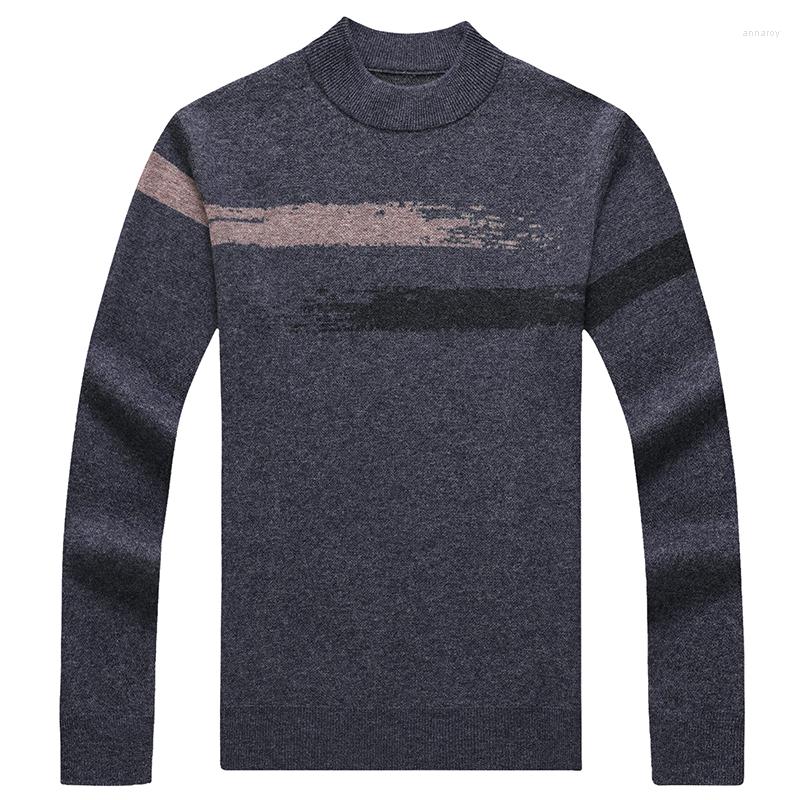 

Men's Sweaters Winter Men's Round Neck Full Wool Thick Knit Sweater Warm Bottoming Shirt, Black