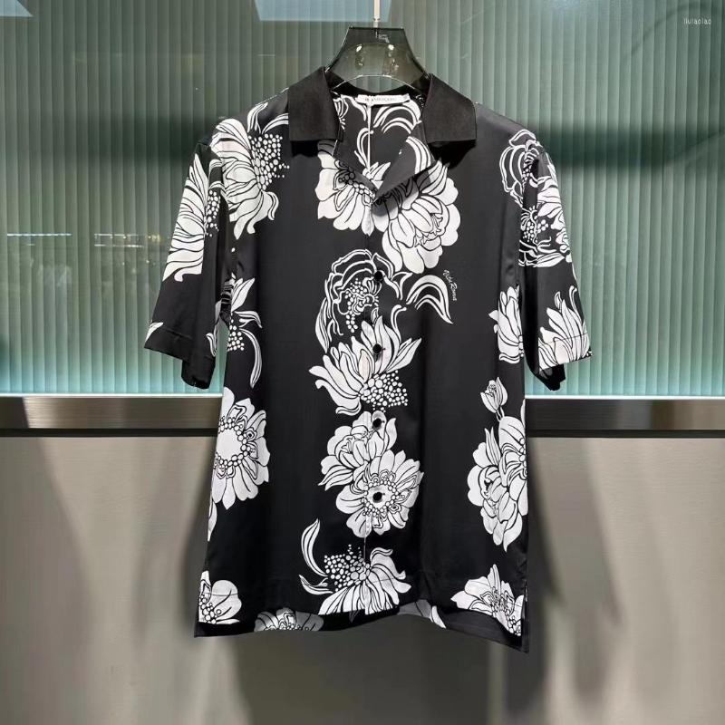 

Men's Casual Shirts We0186 Fashion Men's 2023 Runway Luxury European Design Party Style Clothing, Black