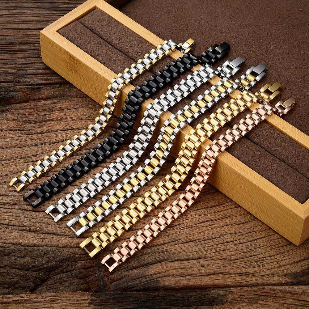 

Womens Fashion 8 Charm 10 Wide Electroplated Multi Color Stainless Steel Watchband Bracelet Titanium For Women