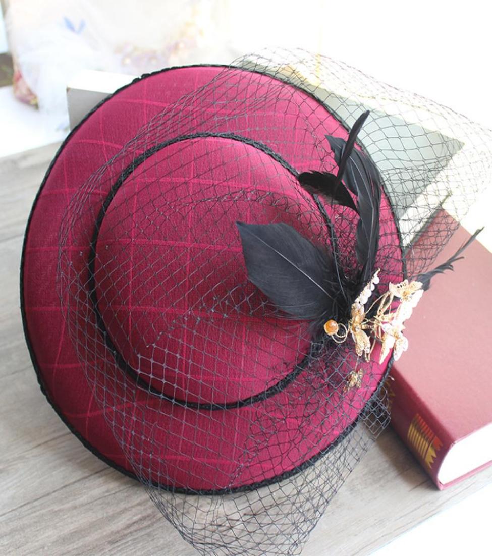 

2019 Top Fashion Bridal Wedding Hats Feis Whole Handmade butterfly plume grenadine Hat Bride Wedding Accessory Po Shoot Al9500659, Mixed color