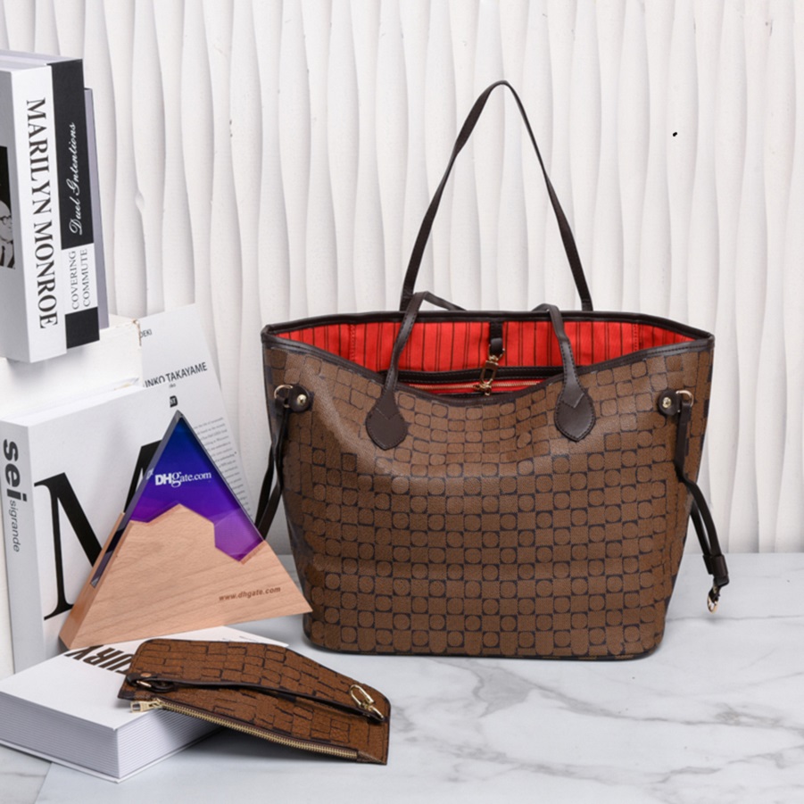 

Luxurys Designers Bags women handbags ladies designer Messenger composite bag lady clutch bag shoulder tote female purse wallet MM size 05, #5 black grid + red inner 32cm