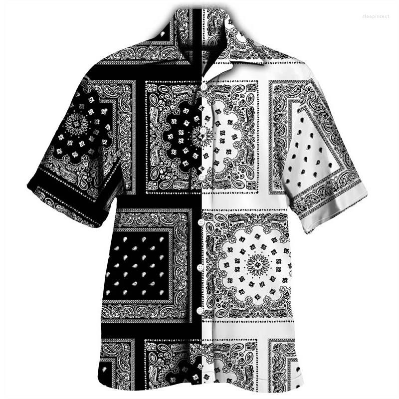 

Men's Casual Shirts Men's Vintage Cashew Print Hawaiian Lapel Short Sleeve Paisley Tops Hip Hop Harajuku Men/Women Streetwear Clothing, 22