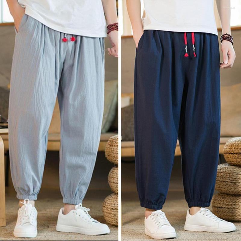 

Men's Pants Men Harem Pockets Streetwear Daily Wear Comfortable Garment, Light blue