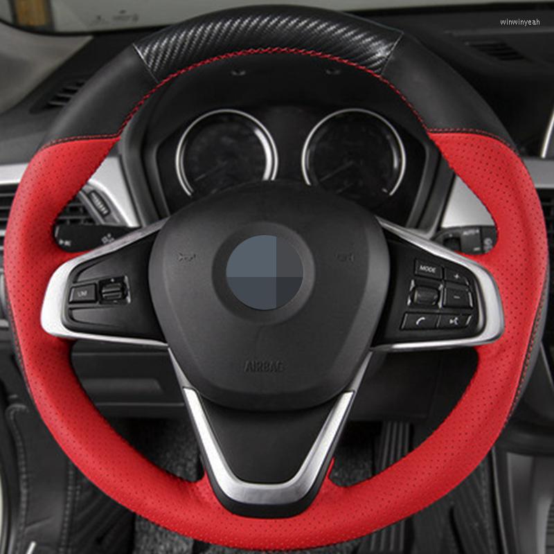 

Steering Wheel Covers Customize Carbon Fiber Genuine Leather Car Cover For F45 F46 X1 F48 X2 F39 2 Series 2014-2023 Interior