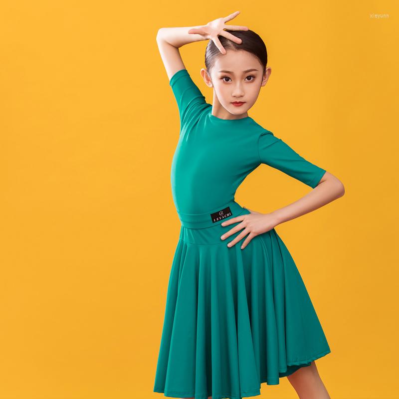 

Stage Wear Girls Latin Dance Competition Dresses For Kids Summer Practice Dress Chacha Rumba Tango Costumes DQS6811, Picture shown