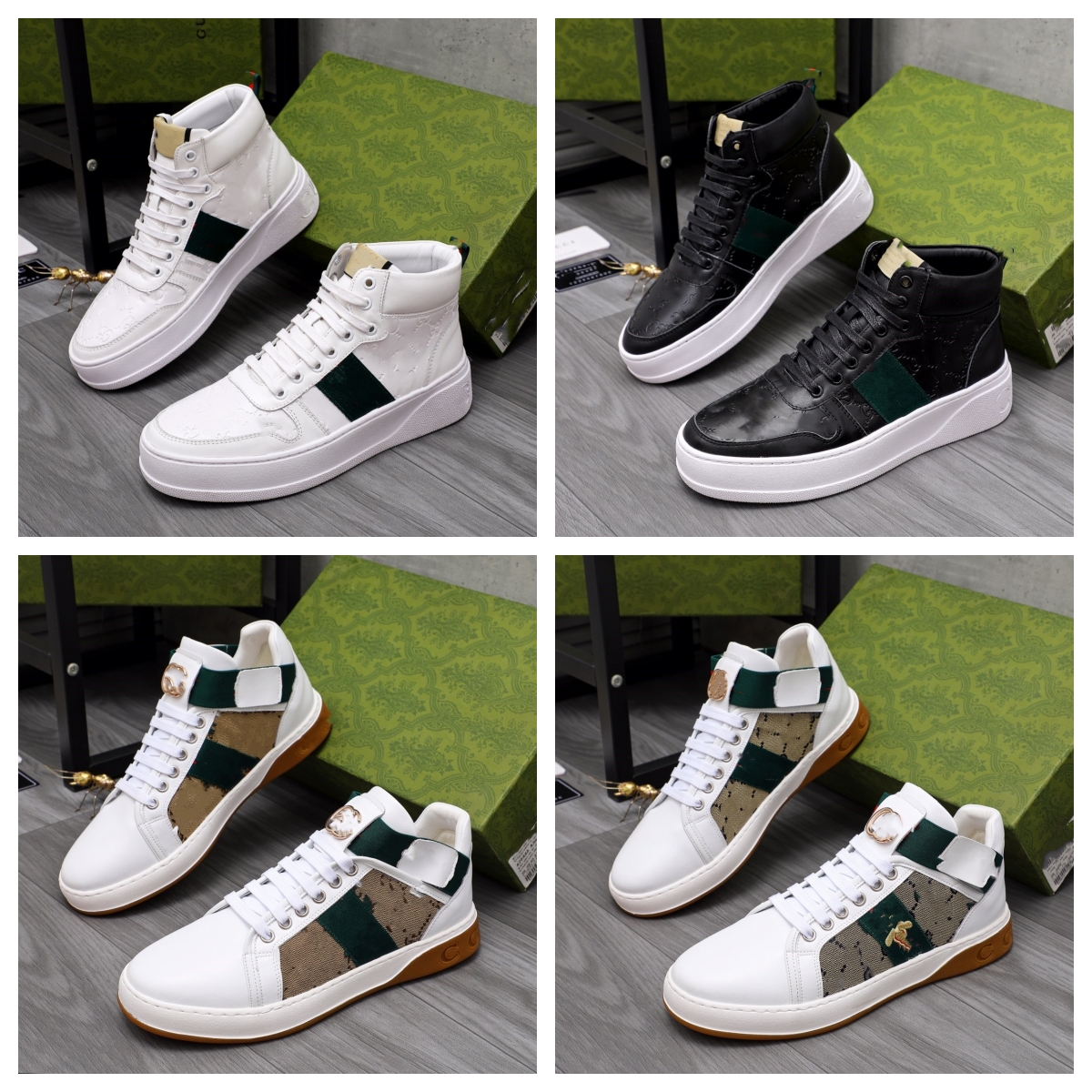 

Casual Shoes Canvas Sneakers Oversized Shoes New Classic Rubber Lace Up Ebony Maxi Double G Embroidery Fashion Outdoor Walking size 38-45, Model 01