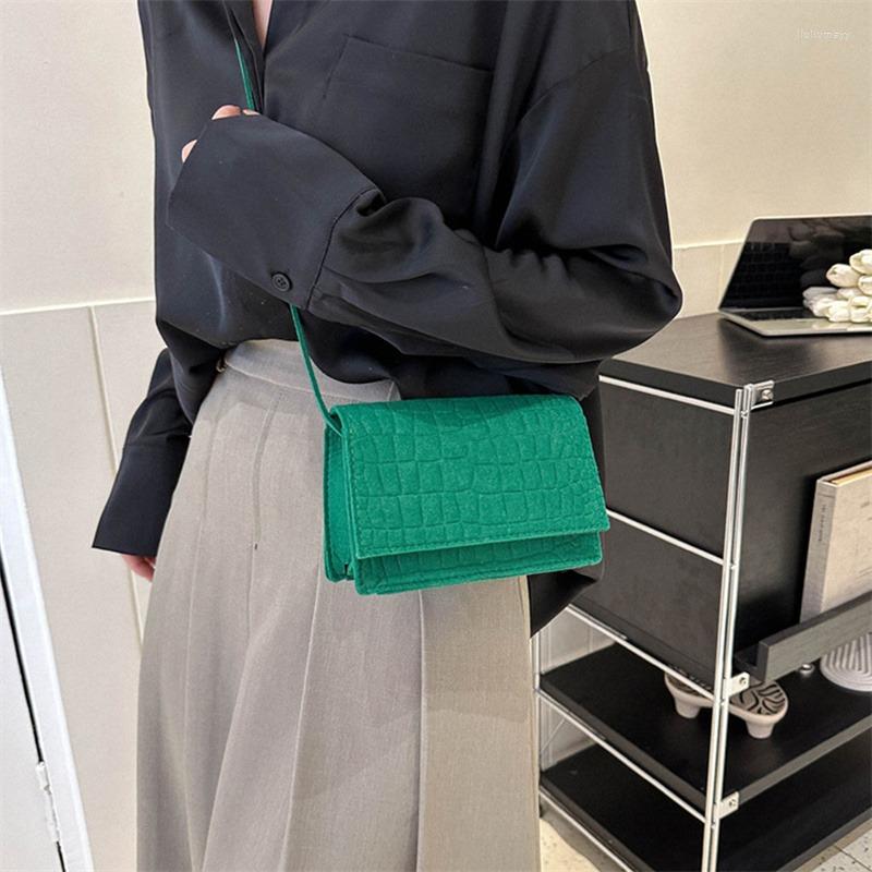 

Waist Bags Green Female Shoulder Bag Korean Fashion Ladies Trend Handbags Retro Solid Color Totes Square For Women, Black