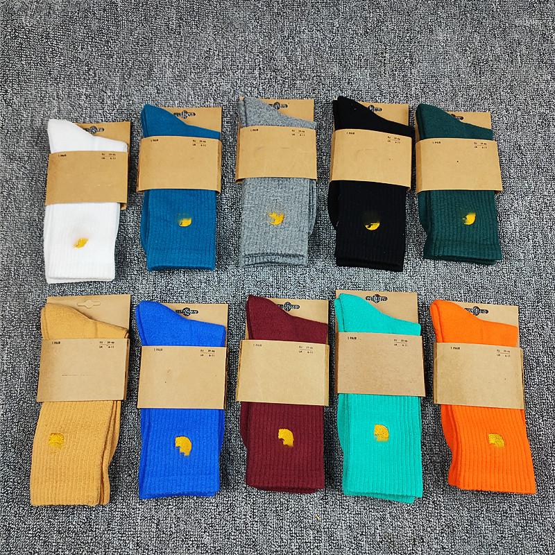 

Sports Socks 1 Pair Of Men's Mid-tube Soles Thickened Cotton Stockings Outdoor Activities Towel Black And White Candy Color Sock, Black yellow