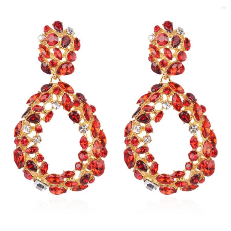 

Dangle Earrings QDE4632 Europe Trendy Earring CZ Bijuterias Women Hollow Out Boucles Drop Jewelry Circle