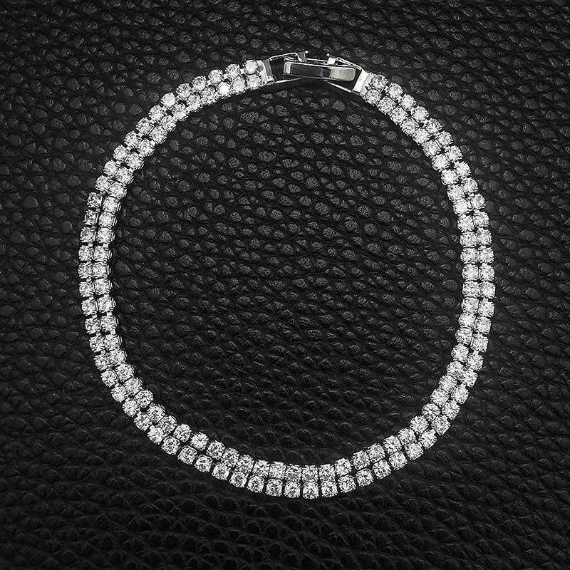 

Moonso Ornament Copper Diamond Charm Embedded Multi Row Full Rhinestone Zircon Bracelet 5438