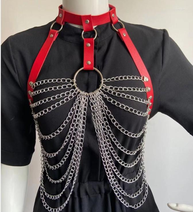 

Chains Fashion European And American Pu Leather Splicing Metal Chain Jewelry