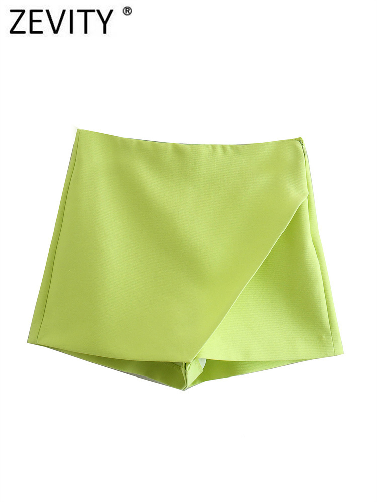 

Womens Shorts ZEVITY Women Fashion Candy Color Asymmetrical Skirts Lady Zipper Fly Pockets Chic Pantalone Cortos P532 230508, Daa p532w