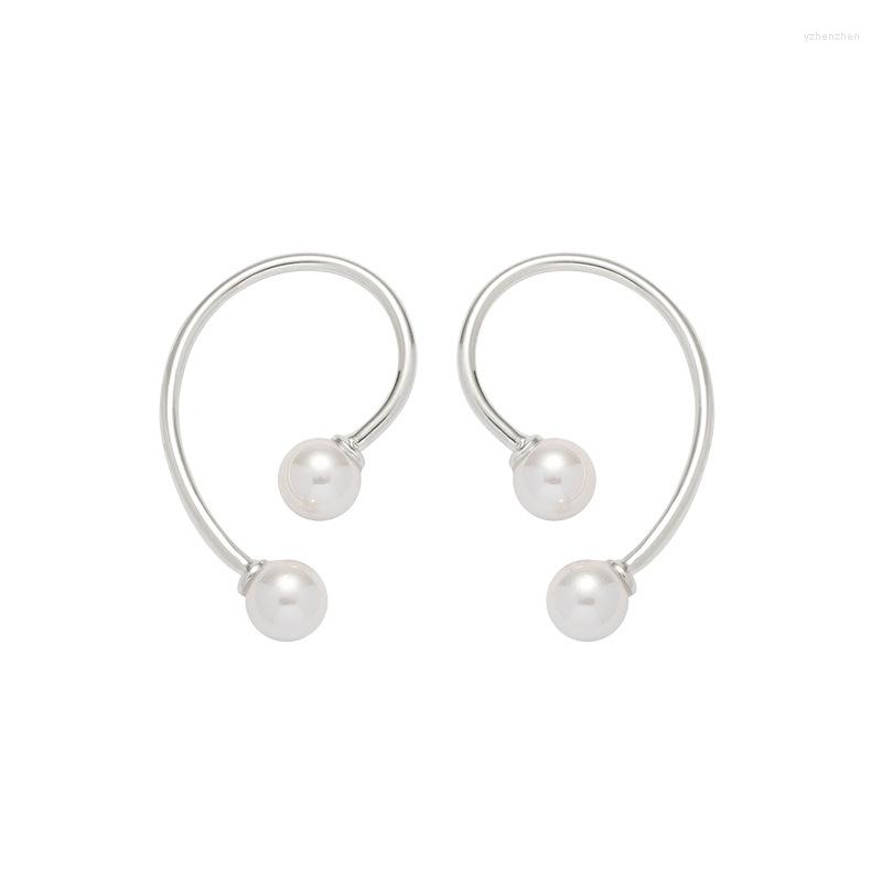 

Stud Earrings Ins Cold Wind Geometric Line Pearl