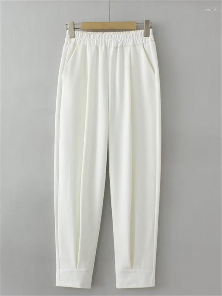 

Pants Plus Size Women's Trousers Casual With Pockets On Both Sides Of The Waist Loose Wide-Leg Spring, Black