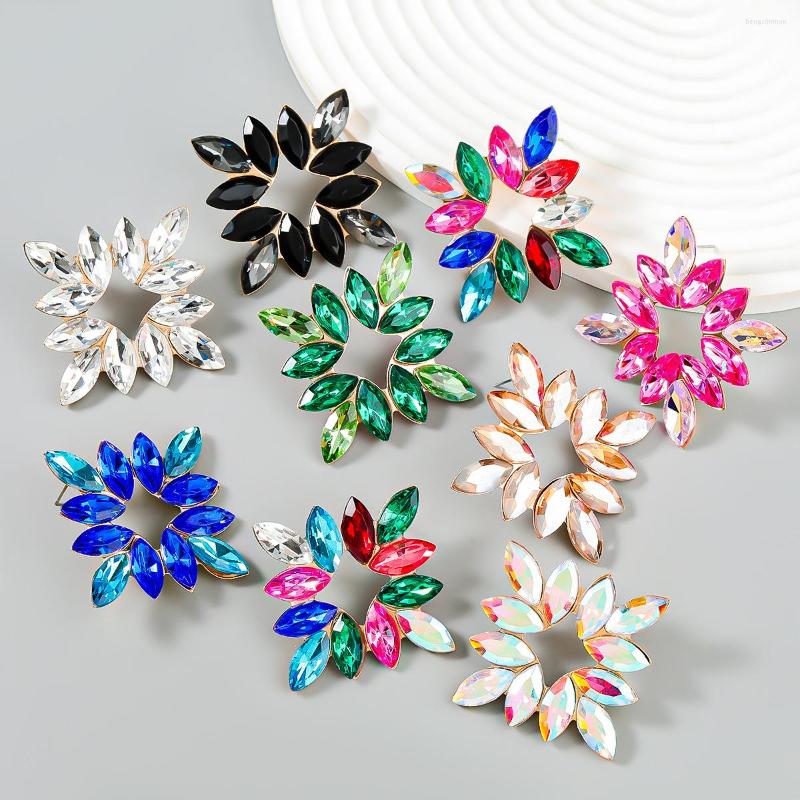 

Dangle Earrings Simple Rhinestone Flowers For Women Fashion Jewelry Party Show Collection Accessorie