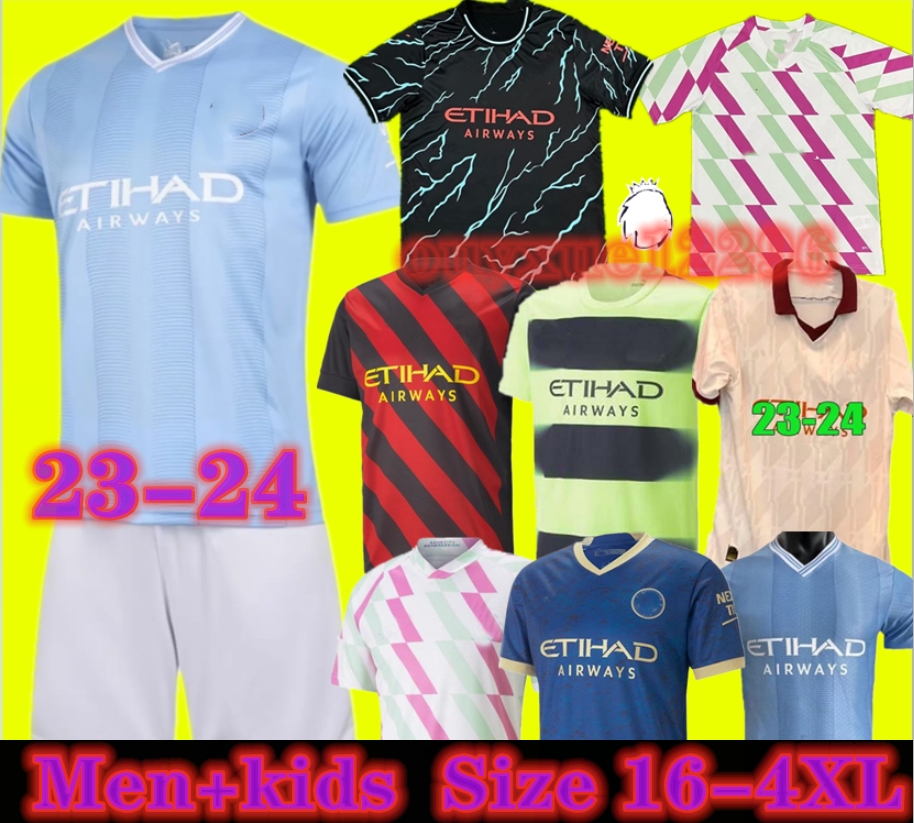 

Size 16-4XL 23 24 HAALAND SOCCER JERSEYS GREALISH STERLING MANS CITIES MAHREZ fans DE BRUYNE FODEN 2023 2024 football tops shirt kids kit sets uniform, 2023 pre-match