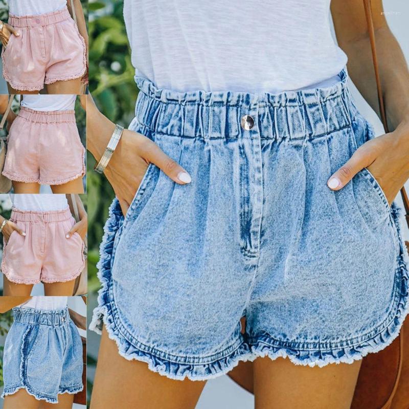 

Women' Shorts 2023 Style Lace Jeans Elastic Waist, Blue