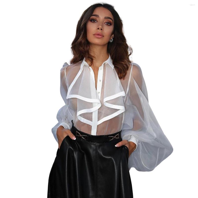 

Women' Blouses European And American Women' Shirt Sexy Bodysuit Bubble Sleeve & Shirts Plus Size Clothing, Black