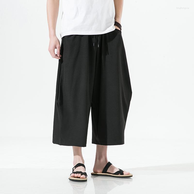 

Men's Pants 2023 Hip Hop Harem Summer Vintage Men's Japanese Cotton Plus Size Wide Leg Pantalon, Obtained