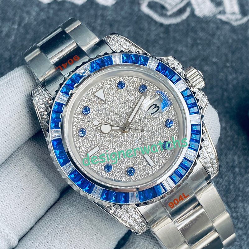 

Classic Mens High Quality Luxury Designer Mechanical Watch Fully Automatic Movement Stainless Steel Rubber Band Diamond Ring Fashion Watch, Tool
