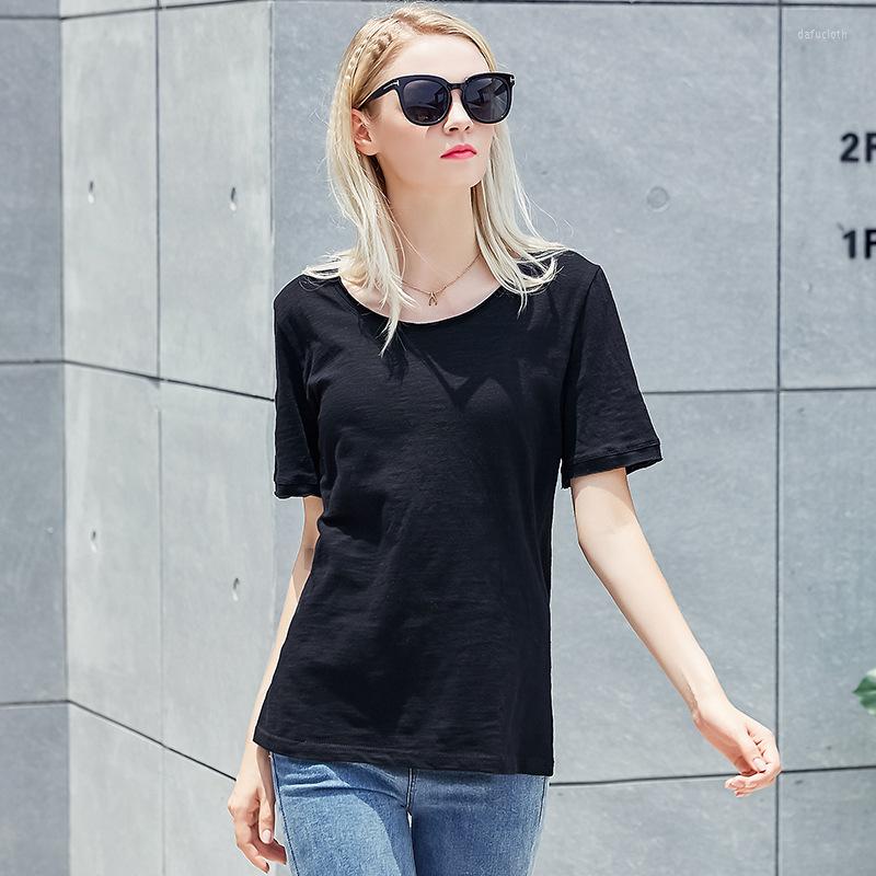 

Women's Blouses Summer Womens Cotton Blouse Short Sleeve Female O-Neck, Blue