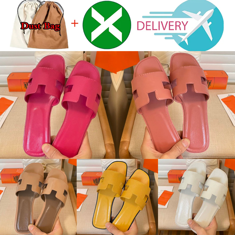 

Classic Designer For Womens H Sandals Oran Leather Slippers Luxury Sandal Slides Flat Flip Flops Crocodile Pink White Slide Ladies Beach Summer Beach suitable shoe, Color 12