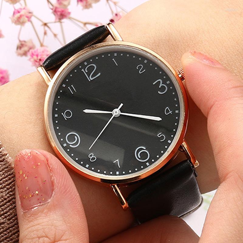 

Wristwatches Fashion Minimalism Watches Women Leather Band Quartz Watch Casual Girls Ladies Promotion Price Drop, Brown