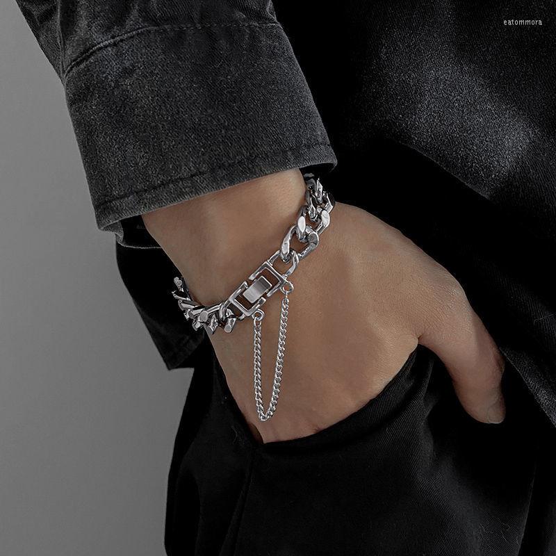 

Link Bracelets Trendy Punk Cuban Chain Charm Bracelet Classic Stainless Steel For Men Women Party Wedding Jewelry Gifts Sl083