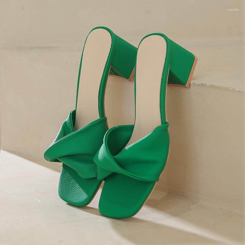 

Slippers Women's For Summer 2023 Ladies Heeled Women Sandals Female Sexy Chic Outdoor Green Size 35-42, White