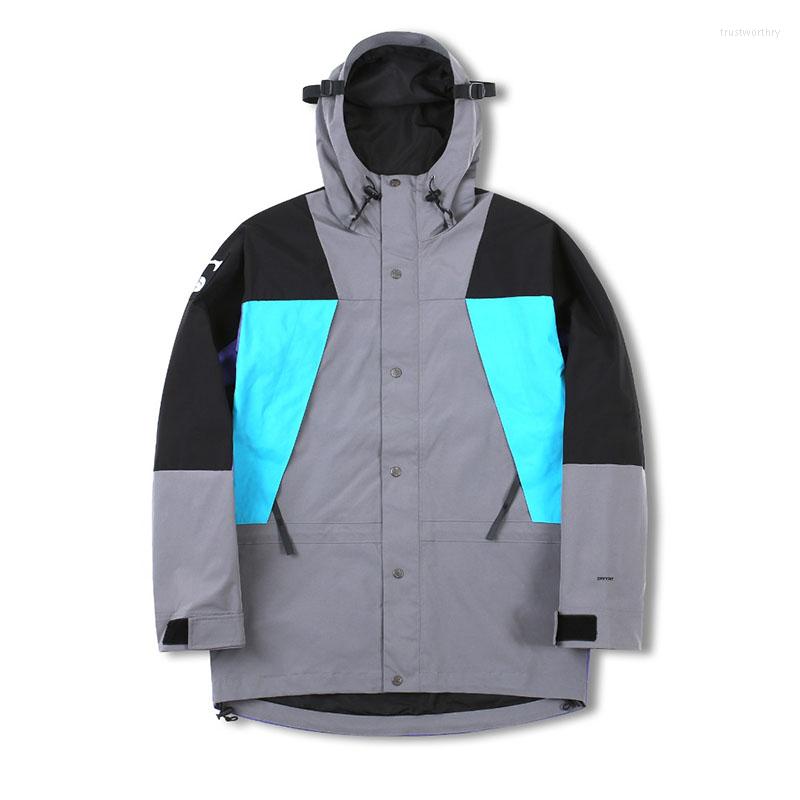 

Men' Jackets Face Men' Stormsuit Waterproof Breathable Film Fashion Jacket TNT YKK With YB Anti-Counterfeit Laser Label Coat, Dark grey