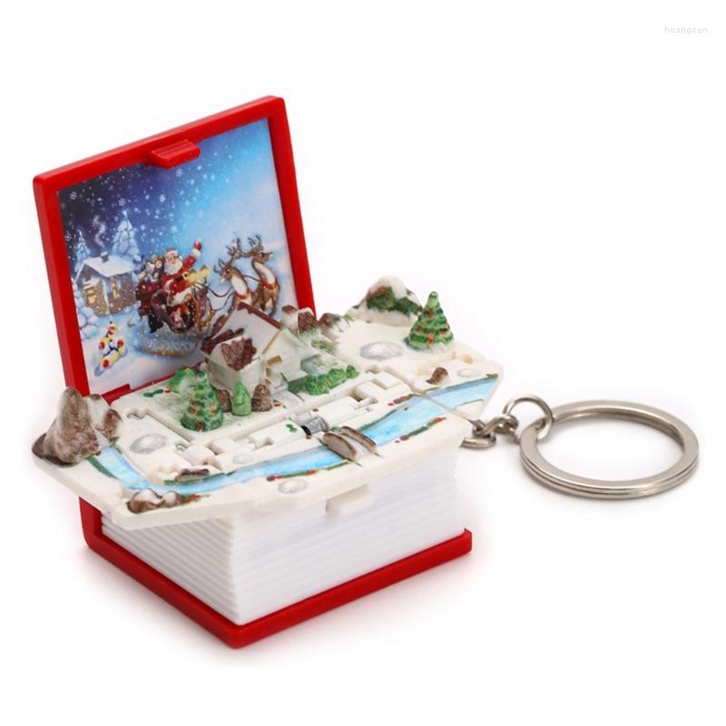 

Keychains Kid 3D Three-dimensional Castle Book Keychain Folding Pendant Children's-Party Gift