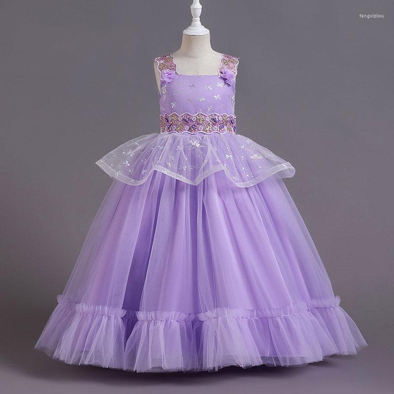 

Girl Dresses Vestido Princess Long Dress Kids Party Gown Prom Year Children Clothing For 5-12yrs, Blue