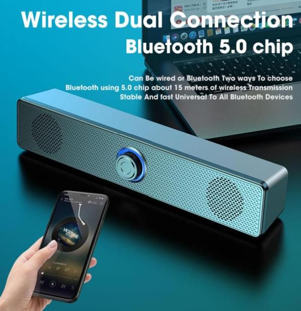 

Combination Speakers 4D Surround Soundbar Bluetooth Wired Stereo Subwoofer Sound Bar For Laptop PC Home Theater TV Aux Computer Sp8613470