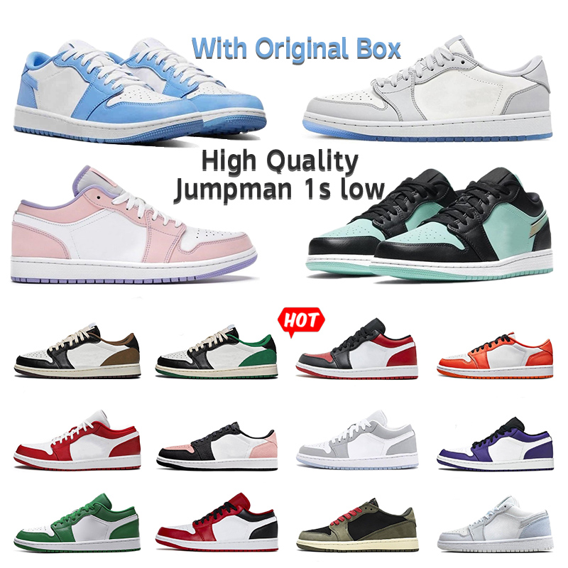

Jordens Top Low 1 basketball shoes 1s UNC reverse bred mens sports trainers royal toe laser ge university blue black light smoke grey women sneakers with box, 54