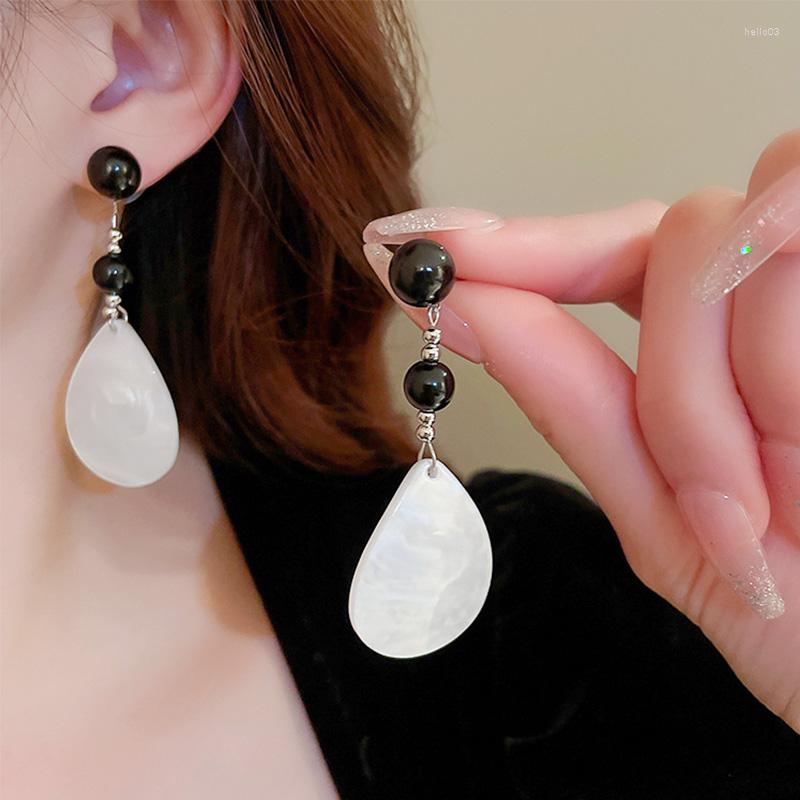 

Dangle Earrings Classic Acrylic Black Round Bead Drop For Women Personality Temperament Fashion Jewelry Ear Accessories E212