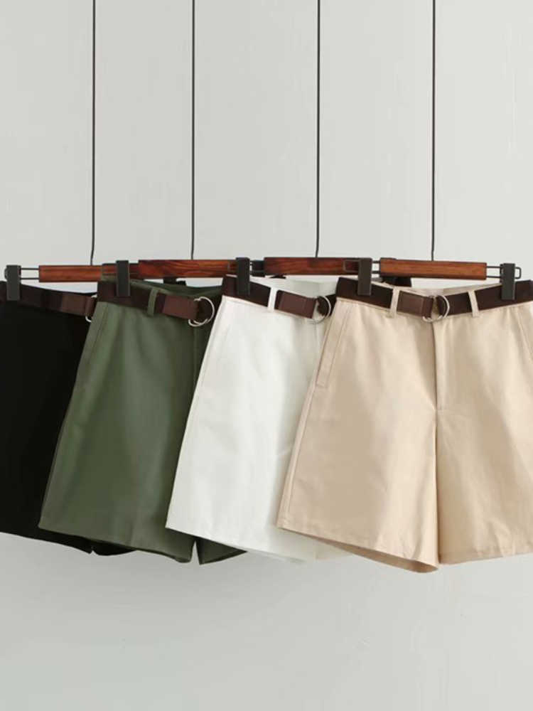 

Women's Shorts Shorts All-match 4 Solid Color Sashes Casual Shorts Women A-line High Waist Slim Short Femme Chic S-XXL Ladies Bottom AA230508, Black