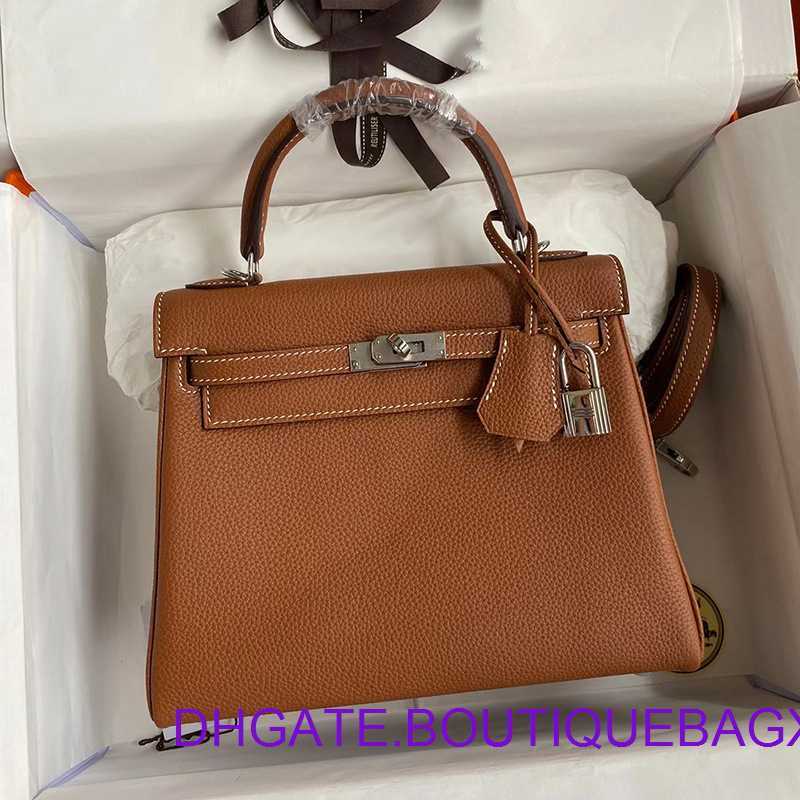 

Designer Hremm Kelys's Evening Bags for outlet 2023 new H family high-end handmade wax line bag togo one-shoulder leather portable diagonal women's Have real Logo, Brown silver buckle (full package)