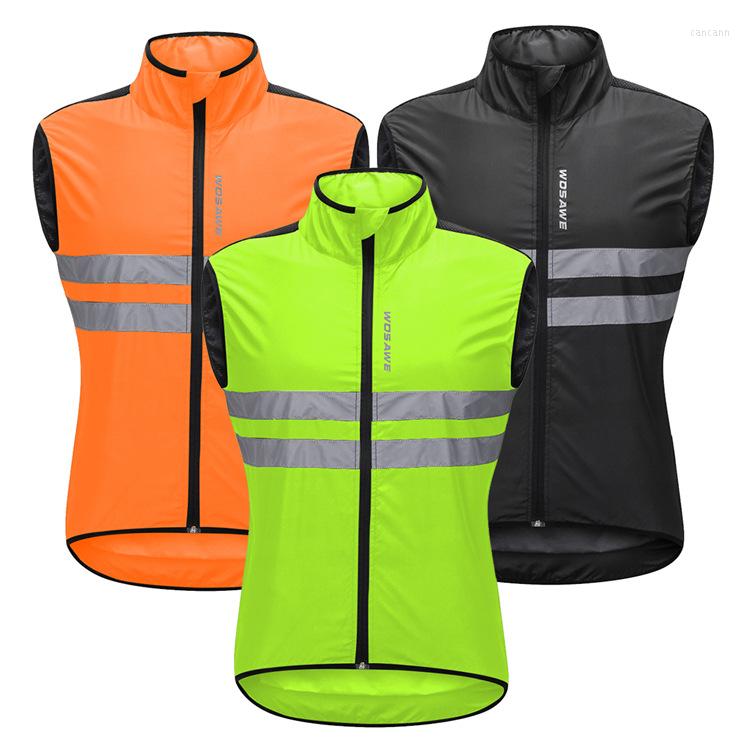 

Racing Jackets Sleeveless Cycling Wind Vest For Fishing Running Camping Hiking Windproof Breathable Reflective Outdoor Sports, Green