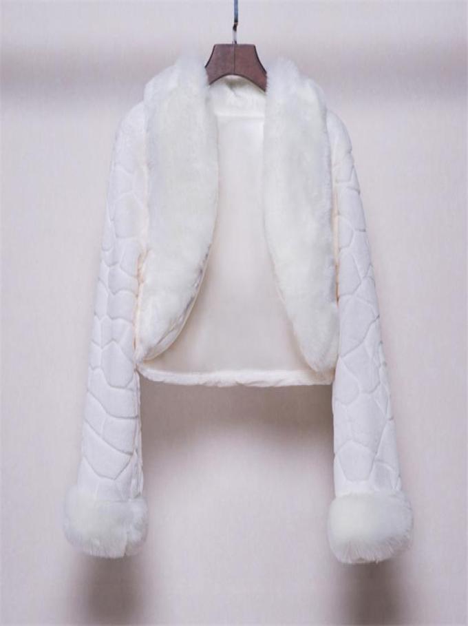 

Newest Autumn And Winter Bride wedding wraps ceremonial hairy longsleeved wool shawl wedding dress warm coat5826873, White