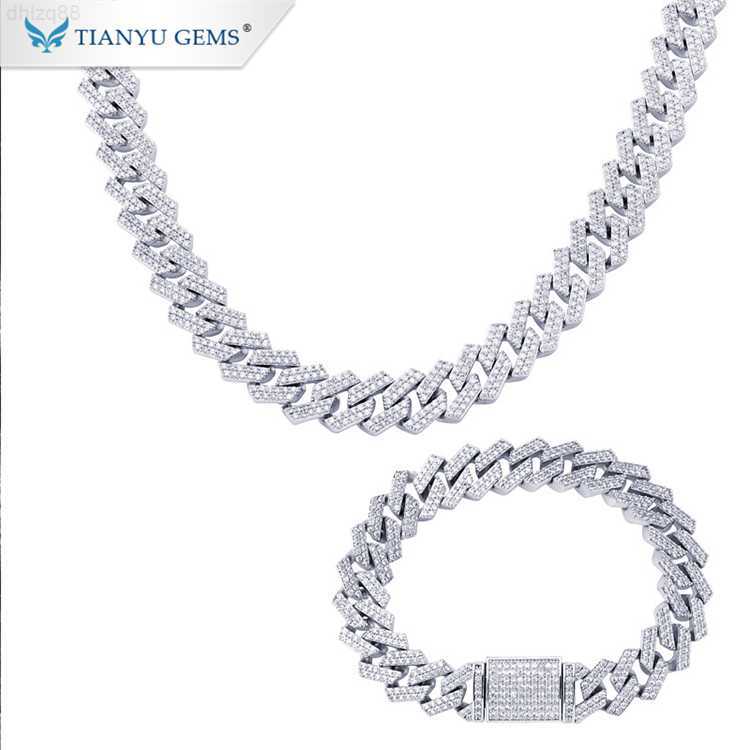 

Tianyu Hip Hop Gold Cuban Bracelet Mens Necklace Bling Iced Out Diamond Cuban Link Chain Jewelry Set for Men